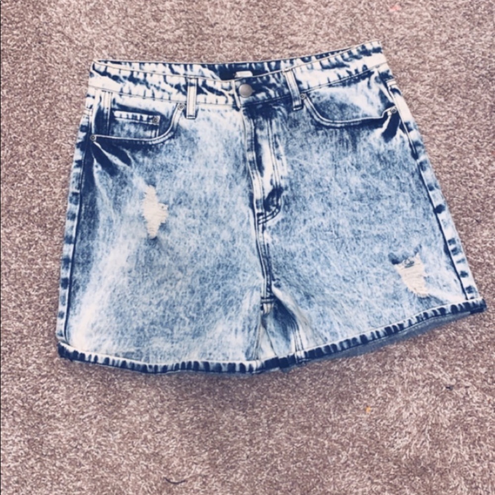 High waisted jean shorts